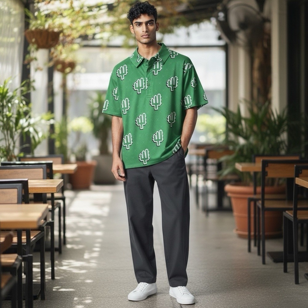 Yatta Golf Premium The People's Polo‎ Men's Size XL Cactus Golf Shirt